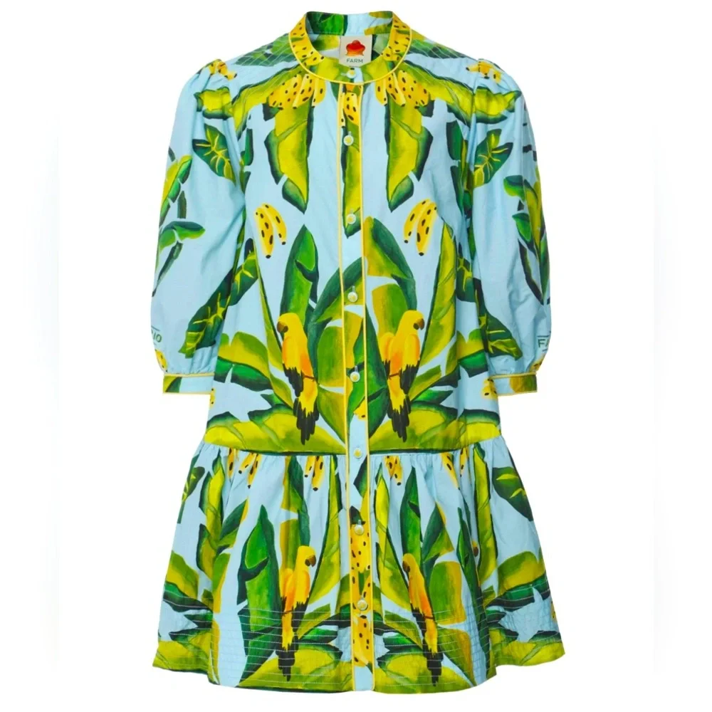 NWT FARM Rio Summer Foliage Dress Size M - Picture 1 of 10